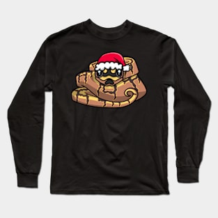 Cute Spider Ball Python in Santa Hat Long Sleeve T-Shirt